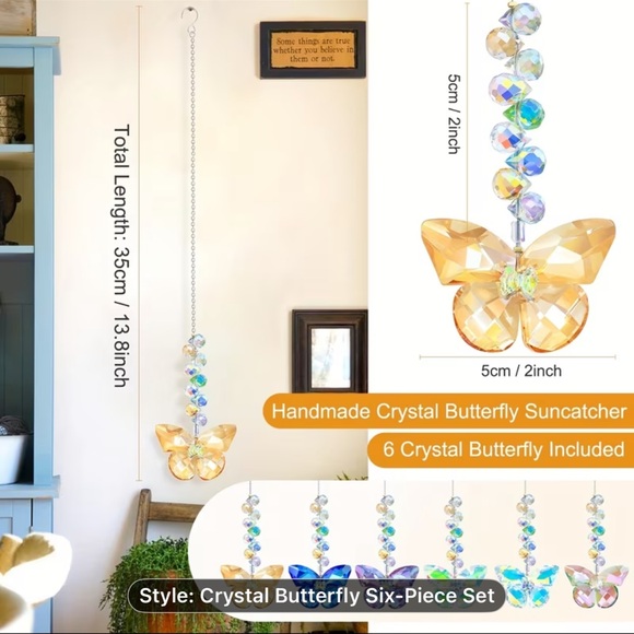 New Crystal hanging Butterfly Suncatchers - Picture 3 of 3